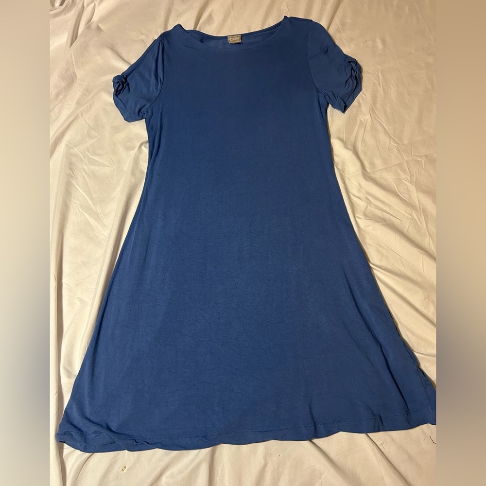 Chico’s Size 0 -US Sz 4-6 Steel Blue Tshirt Dress